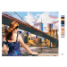 Malování podle čísel - ŽENA U BROOKLYN BRIDGE V NEW YORKU Rozměr: 40x50 cm, Rámování: bez rámu a