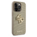 Guess PU Perforated 4G Glitter Metal Logo kryt iPhone 14 Pro Max zlatý