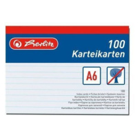 Herlitz Karty do kartotéky A6, linkované - 100 ks