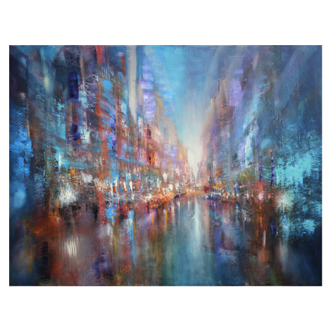 Ilustrace The blue city, Annette Schmucker, (40 x 30 cm)