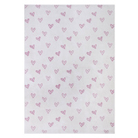 Dětský kusový koberec Hanse Home Adventures 105945 Hearts Rosa 120x170 cm
