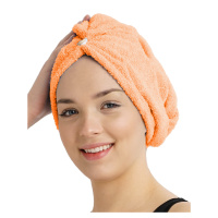 Chanar s.r.o Rychleschnoucí froté turban na vlasy, oranžový