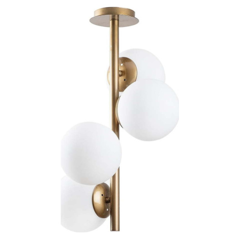 Bílé/v mosazné barvě stropní svítidlo se skleněným stínidlem ø 15 cm Faze – Opviq lights