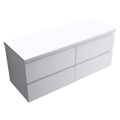 CERANO Koupelnová skříňka Carole + deska pod umyvadlo Navira Pro 36 mm bílá matná 120x51,6x46 CE