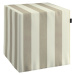 Dekoria Sedák Cube - kostka pevná 40x40x40, béžové a bílé svislé pruhy, 40 x 40 x 40 cm, Quadro,