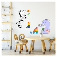 Samolepky do dětského pokoje - Slon a zebra