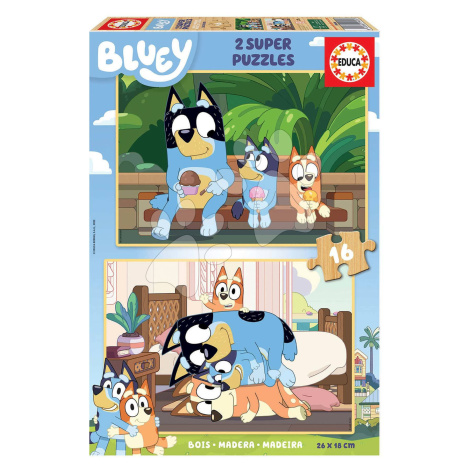 Dřevěné puzzle Bluey Educa 2 x 16 dílků