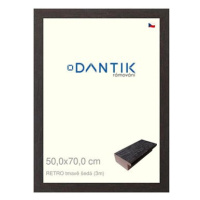 DANTIK rámeček 50 × 70, RETRO tmavě šedý plexi čiré