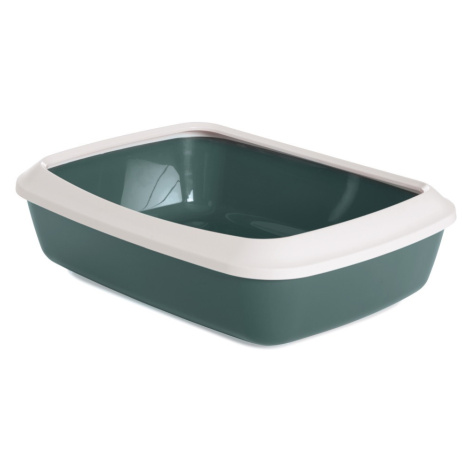 Toaleta pro kočky Savic Iriz s okrajem - 42 cm - zelená / bílá
