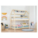 Benlemi Domečková patrová postel MONTY pro dvě děti Zvolte barvu: Transparentní vosková lazura m