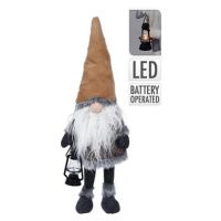H&L Vánoční skřítek s lucernou, 84 cm, hnědý klobouk