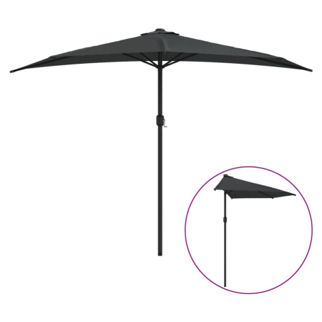 vidaXL Slunečník na balkon hliníková tyč antracitový 300x155cm půlkruh