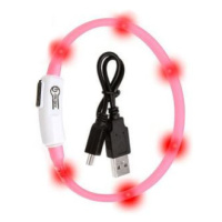 Obojek USB Visio Light 35cm růžový Karlie