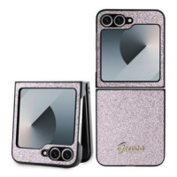 Guess hard kryt na Samsung Galaxy Z Flip 6 Pink Glitter Flakes Metal Logo