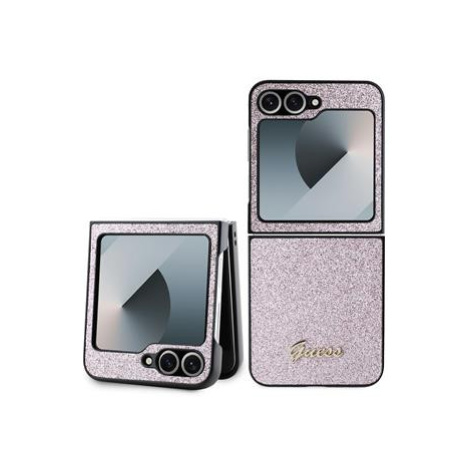 Guess hard kryt na Samsung Galaxy Z Flip 6 Pink Glitter Flakes Metal Logo