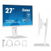 Bílý monitor iiyama 27 Ips Led 100Hz 0,4ms HDMI,DP,hub Usb/ FlickerFree