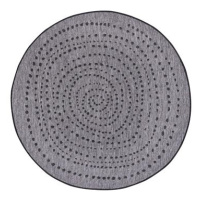 NORTHRUGS Kusový koberec Twin-Wendeteppiche 105418 Night Silver kruh, 140 × 140 cm
