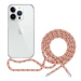 Spello by Epico zadní kryt se šňůrkou Crossbody pro iPhone 15, transparentní / růžová šňůrka - 8