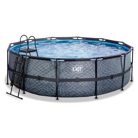 Bazén s filtrací Stone pool Exit Toys kruhový ocelová konstrukce 450*122 cm šedý od 6 let