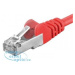 PREMIUMCORD Patch kabel CAT6a S-FTP, RJ45-RJ45, AWG 26/7 0, 25m červená