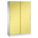 C+P Skříň s posuvnými dveřmi ASISTO, výška 1980 mm, šířka 1200 mm, světlá šedá/sírová žlutá
