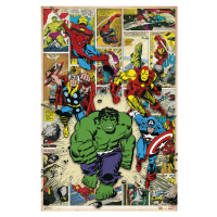 Plakát, Obraz - Marvel Comic - Here Come The Heroes, (61 x 91.5 cm)