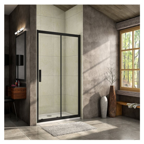 H K Luxusní posuvné sprchové dveře ALTO BLACK 156- 160x195cm L/P se Soft close zavíráním SE-ALTO