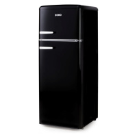 Retro lednice s mrazákem nahoře - černá - DOMO DO91704R