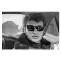 Fotografie Johnny Hallyday Driving A Ford Mustang For Monte Carlo Car Rally, 40 × 26.7 cm