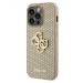 Guess PU Perforated 4G Glitter Metal Logo kryt iPhone 14 Pro zlatý