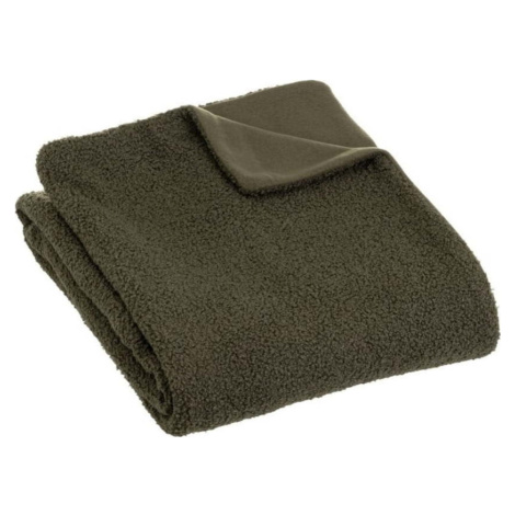 Zelená deka s beránkem 130x160 cm Sherpa Bouclé – Casa Selección