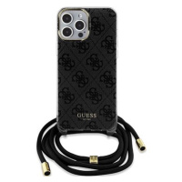 Guess IML 4G Printed Crossbody Zadní Kryt pro iPhone 15 Pro Max Black