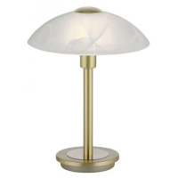 PAUL NEUHAUS LED stolní lampa matná mosaz alabastrový dekor sklo 3 krokové stmívání dotykovým st