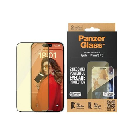 PanzerGlass Apple iPhone 15 Pro AntiRexní & AntiBlue s instalačním rámečkem