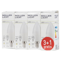 Müller-Licht LED svíčka E14 5,5W 2 700K set 3+1 470lm mat