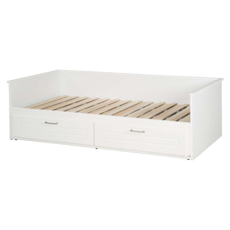 Bílá jednolůžková postel s úložným prostorem a roštem 90x200 cm Felicia – Roba