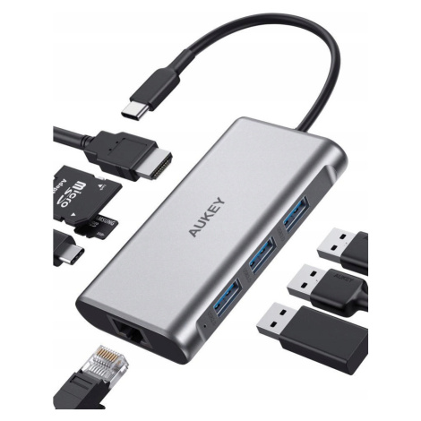 Aukey hub adaptér rozbočovač Usb-c 3.0 3x Usb 3.1