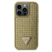 Zadní kryt Guess Rhinestones Triangle Metal Logo pro Apple iPhone 15 Pro, gold