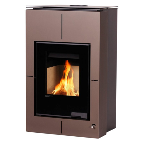 HS FLAMINGO krbová kamna AQUAFLAM VARIO SAPORO 11/7 kW - hnědá sametová