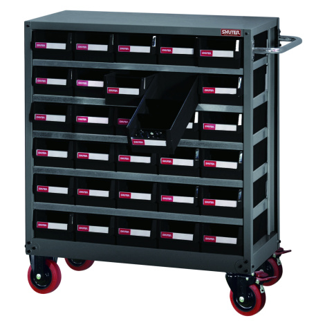 Pojízdný kovový organizér dílenský s 30 zásuvkami pro náročné použití - NHD-530 Shuter