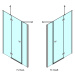 Polysan FORTIS LINE sprchové dveře do niky trojdílné 1300mm, čiré sklo, levé