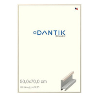 DANTIK rámeček 50 × 70, ALU profil 6035 Dýha slonová kost plexi čiré