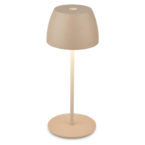 Briloner Dobíjecí stolní lampa Serina Mini 2,5W 150lm 2700K béžová pr. 8x20 cm