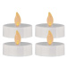 EMOS LED dekorace – čajová svíčka maxi, bílá, CR2032, vnitřní, vintage, 4 ks