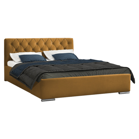 Eka Čalouněná postel ELEGANT - Fresh 160x200 cm Barva látky - Fresh: Hořčicová (37), Úložný pros