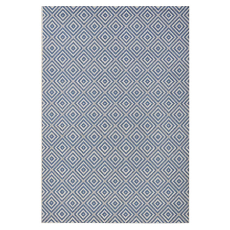 Modrý venkovní koberec NORTHRUGS Karo, 200 x 290 cm