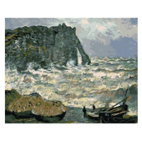 Diamondi - PŘÍBOJ V ÉTRETAT (CLAUDE MONET), 40x50 cm, bez rámu a bez vypnutí plátna