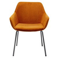 KARE Design Oranžová čalouněná židle s područkami Avignon