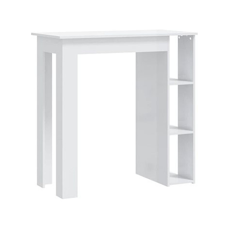 Barový stůl s regálem bílý lesklý 102 × 50 × 103,5 cm, 809464 SHUMEE