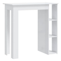 Barový stůl s regálem bílý lesklý 102 × 50 × 103,5 cm, 809464
